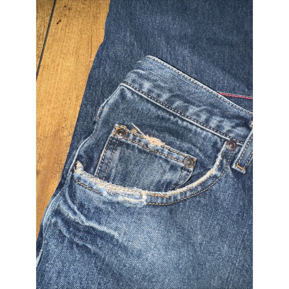VNTG Mossimo Button Fly Denim Jeans Blue 34x30 Made In Mexico Classic Straight - Picture 6 of 8